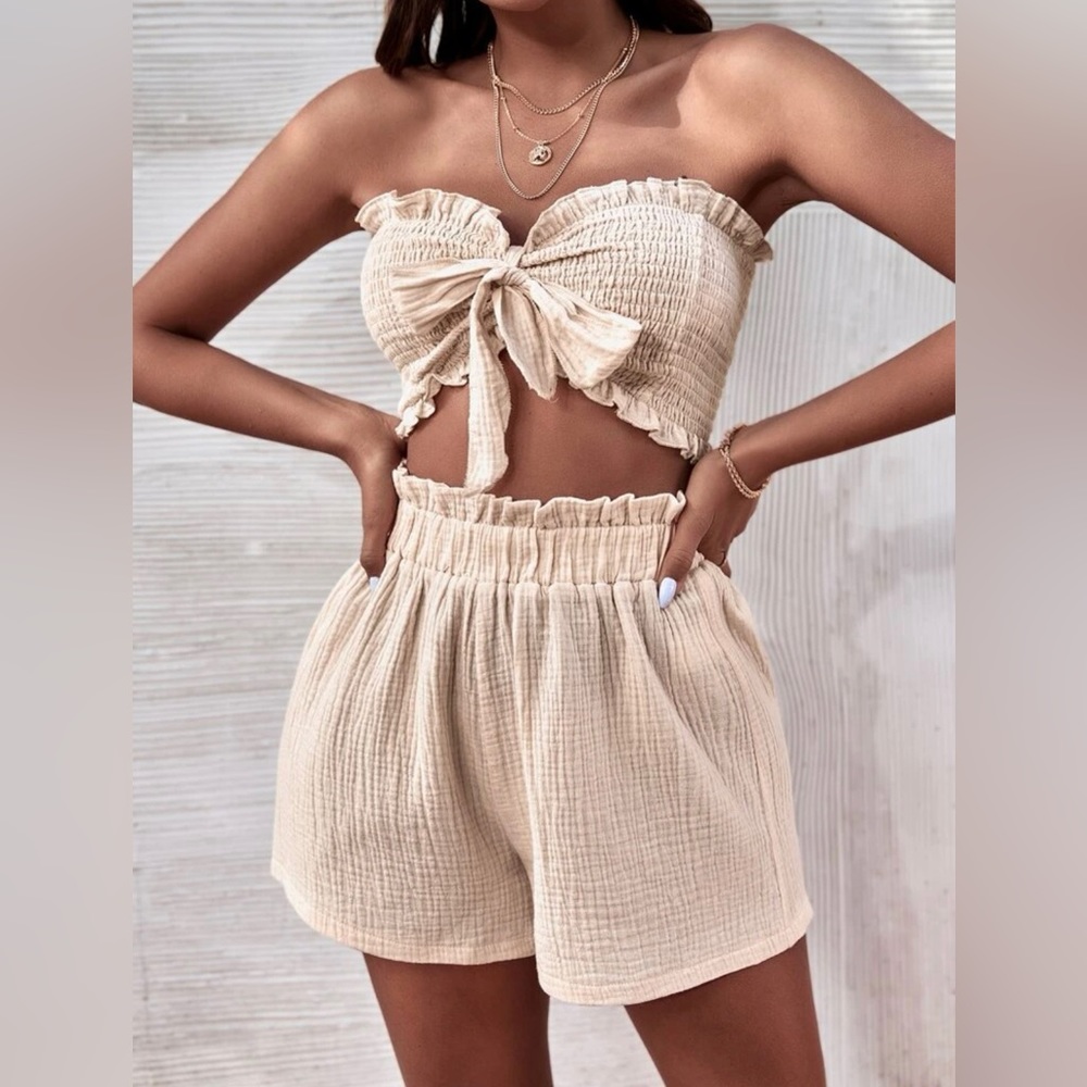 Two piece set tube top and bottoms